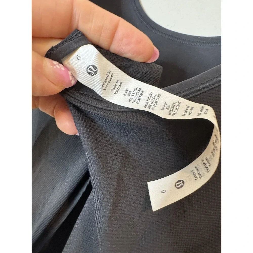 Lululemon Romper Womens 6 Black Open Back Running 3